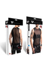 Schwarzes transparentes Shirt mit markanten Wetlook Akzenten von Regnes Fetish Planet – Ansicht 9