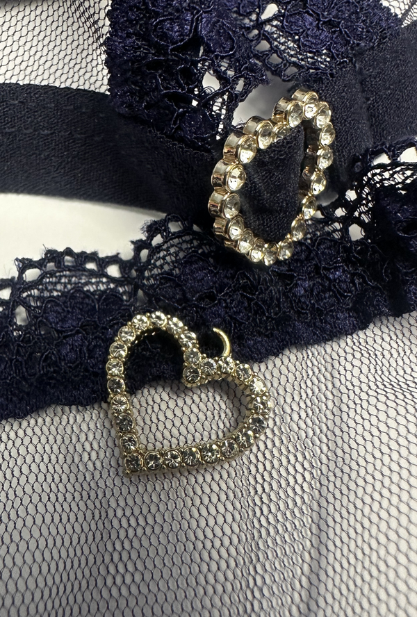 Blaues verführerisches Dessous Set mit zarten Spitzen Details von Passion – Ansicht 12