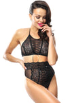 Schwarzes verführerisches Dessous Set mit reizvollen Details von Demoniq