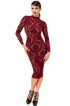 Romantisches rotes Flockkleid Kink Royal halblang mit Samt von Noir Handmade – Ansicht 5