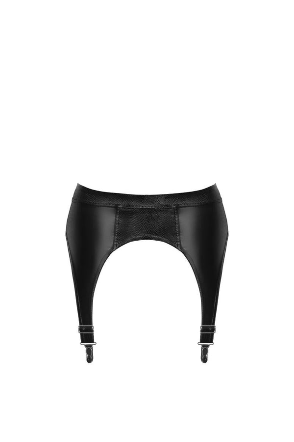 Sexy schwarzer Snake Wetlook Strapsgürtel F277 von Noir Handmade – Ansicht 2
