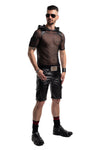 Schwarzes verführerisches Kapuzenshirt aus feinem Netzmaterial von Regnes Fetish Planet – Ansicht 7