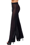 Sinnliche schwarze Onyx Sheer Palazzo-Hose von Noir Handmade – Ansicht 9