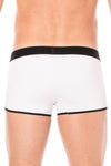 Weißes provokantes figurbetontes Boxershort mit markantem Reißverschluss von LOOK ME – Ansicht 3