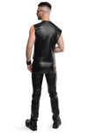 Schwarze attraktive Wetlook Hose mit auffälligen Reißverschlüssen von Regnes Fetish Planet – Ansicht 9