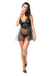 Schwarzes verlockendes Lingerie Babydoll mit aufregender Zierschnürung von Demoniq – Ansicht 4