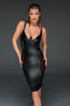 Erotisches Pencil-Kleid mit Tüll und Powerwetlook F151 von Noir Handmade – Ansicht 4
