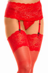 Roter aufregender Spitzen Shorty mit verstellbaren Strumpfhaltern von Legg Story – Ansicht 2