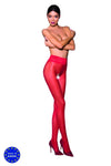Rote verführerische Strumpfhose mit filigranen Spitzendetails von Passion