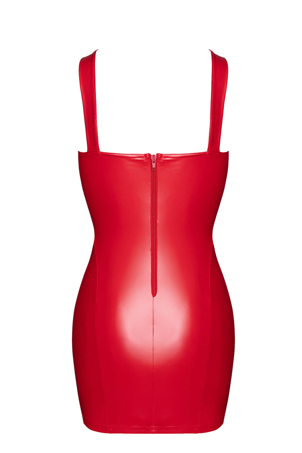 Sexy rotes Bombshell Minikleid mit Schnürung F364 Lack von Noir Handmade – Ansicht 4