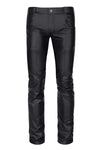 Schwarze verfĂźhrerische Wetlook Hose mit perforierten Akzenten von Regnes Fetish Planet â Ansicht 2