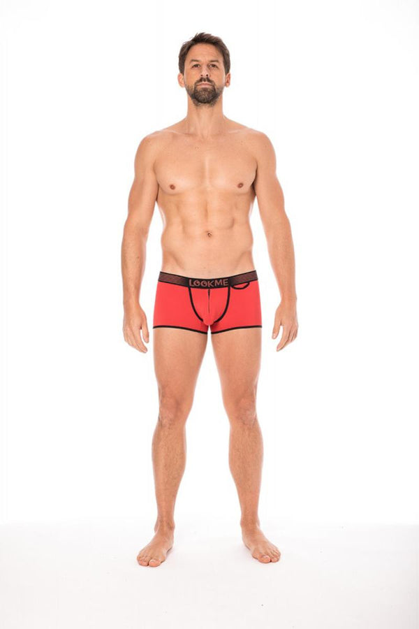Rotes verführerisches Boxershort mit Reißverschluss von LOOK ME – Ansicht 4