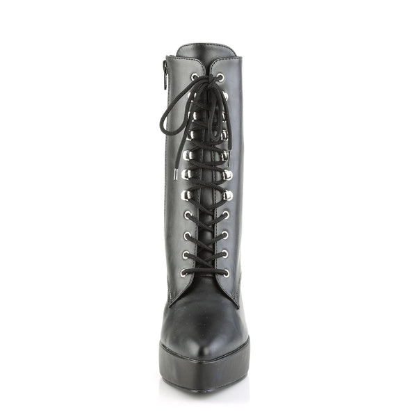 INDULGE-1020 Plateau Stiefeletten Schwarz von Devious – Ansicht 2
