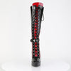 INDULGE-2028 Plateau Stiefel - Rot/Schwarz Lack von Devious – Ansicht 2