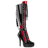 INDULGE-2028 Plateau Stiefel - Rot/Schwarz Lack von Devious