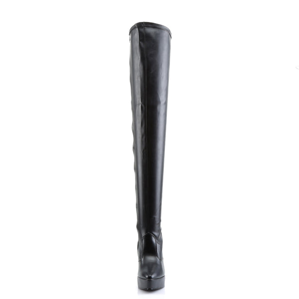 INDULGE-3000 Plateau Overknee Stiefel Schwarz Matt von Devious – Ansicht 2