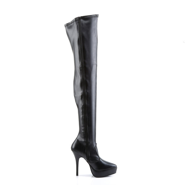 INDULGE-3000 Plateau Overknee Stiefel Schwarz Matt von Devious – Ansicht 5
