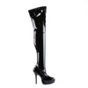 INDULGE-3000 Plateau Overknee Stiefel Schwarz Lack von Devious – Ansicht 5