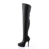 INDULGE-3011 Plateau Overknee Stiefel Schwarz | Devious