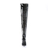 INDULGE-3063 Plateau Overknee Stiefel Lack Schwarz von Devious – Ansicht 4