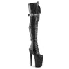 INFINITY-3028 - Plateau Overknee Stiefel - Schwarz Matt von Pleaser