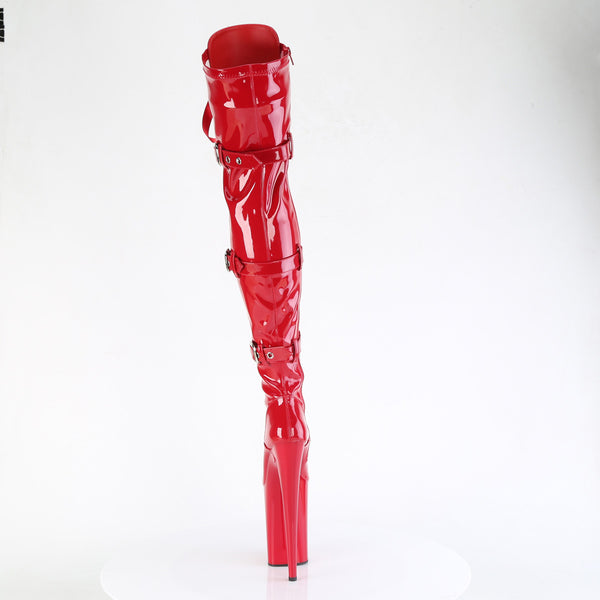 INFINITY-3028 - Plateau Overknee Stiefel - Rot Lack von Pleaser – Ansicht 4