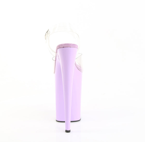 INFINITY-908 Plateau Sandaletten Transparent/Lila | Pleaser