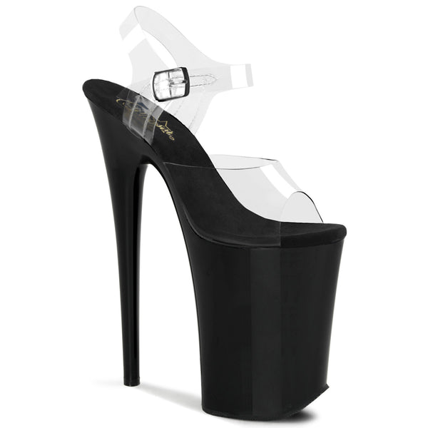 INFINITY-908 Plateau Sandaletten Schwarz Lack von Pleaser
