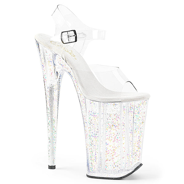 INFINITY-908MG Plateau Sandaletten weiss | Pleaser