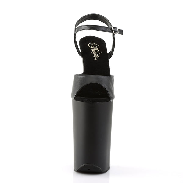INFINITY-909 Plateau Sandaletten Schwarz Matt | Pleaser