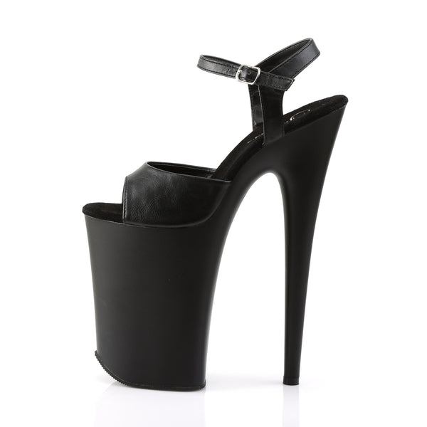 INFINITY-909 Plateau Sandaletten Schwarz Matt | Pleaser