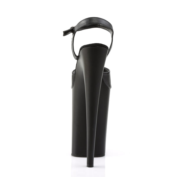 INFINITY-909 Plateau Sandaletten Schwarz Matt | Pleaser