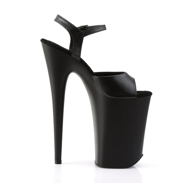 INFINITY-909 Plateau Sandaletten Schwarz Matt | Pleaser