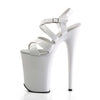INFINITY-997 Plateau Sandaletten Lack Weiß von Pleaser – Ansicht 3