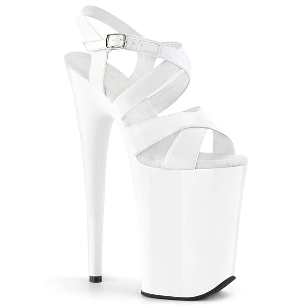 INFINITY-997 Plateau Sandaletten Lack Weiß von Pleaser