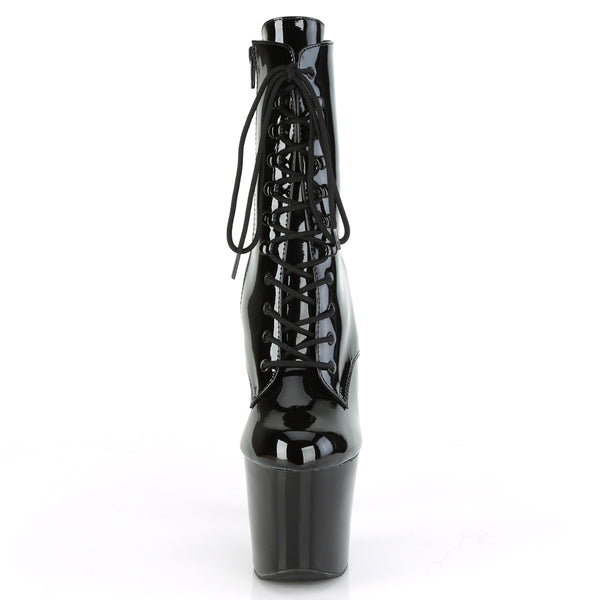 IRONGRIP-1020 Plateau Stiefeletten Lack Silber/Schwarz von Pleaser – Ansicht 2