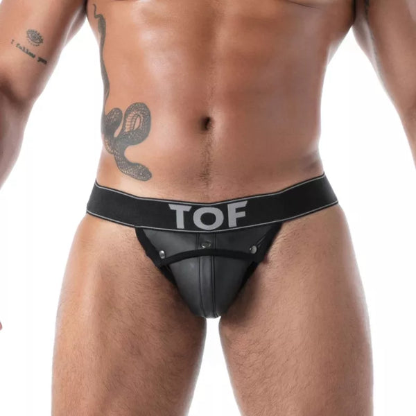 Schwarzer Neoprene Jockbox-Jockstrap von TOF Paris