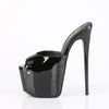 JUBILANT-01 Plateau Peeptoe Pantoletten - Schwarz Lack von Pleaser – Ansicht 3