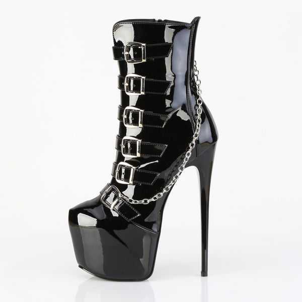 JUBILANT-1015 Plateau Stiefeletten Schwarz Lack | Pleaser