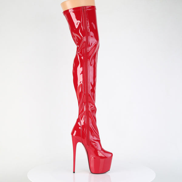 JUBILANT-3000 Plateau Overkneestiefel Rot | Pleaser