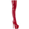JUBILANT-3000 Plateau Overkneestiefel Rot | Pleaser