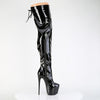JUBILANT-3007 Plateau Overkneestiefel Schwarz Lack von Pleaser – Ansicht 5