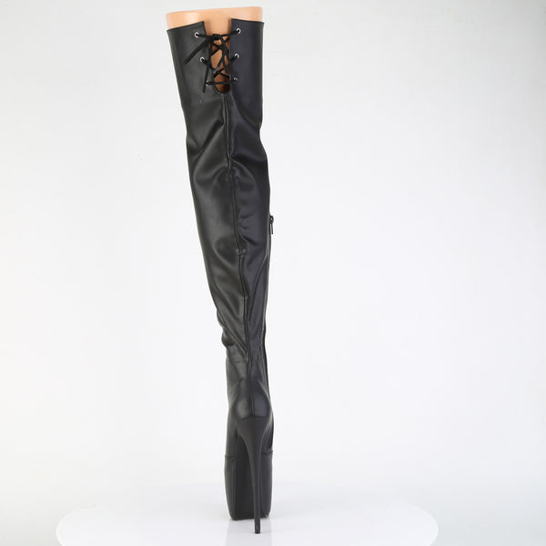 JUBILANT-3007 Plateau Overkneestiefel Schwarz Matt von Pleaser – Ansicht 4