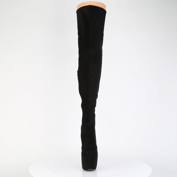 JUBILANT-3007 FS Plateau Overkneestiefel Schwarz Velour von Pleaser – Ansicht 2