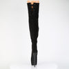 JUBILANT-3007 FS Plateau Overkneestiefel Schwarz Velour von Pleaser – Ansicht 4