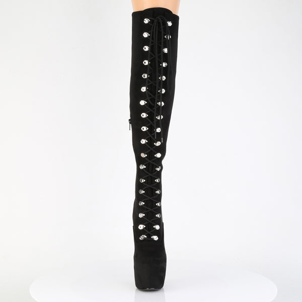 JUBILANT-3012FS Plateau Stiefel Schwarz Velour von Pleaser – Ansicht 2