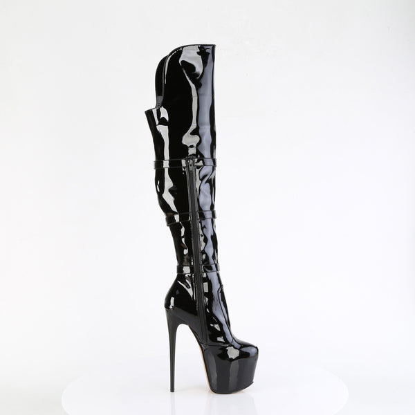 JUBILANT-3018 Overkneestiefel Plateauschuhe Schwarz | Pleaser