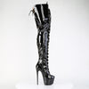 JUBILANT-4012 Overkneestiefel Plateauschuhe Schwarz | Pleaser