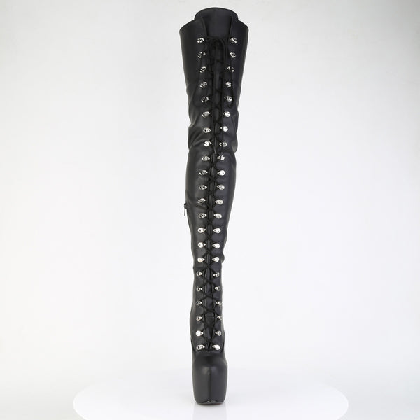 JUBILANT-4012 Overkneestiefel Plateauschuhe Schwarz | Pleaser