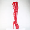 JUBILANT-4012 Overkneestiefel Plateauschuhe Rot | Pleaser